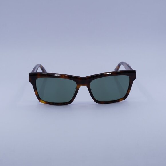 Saint Laurent SLM104 003 Sunglasses Havana Square Frame, Green Lenses - Picture 6 of 13